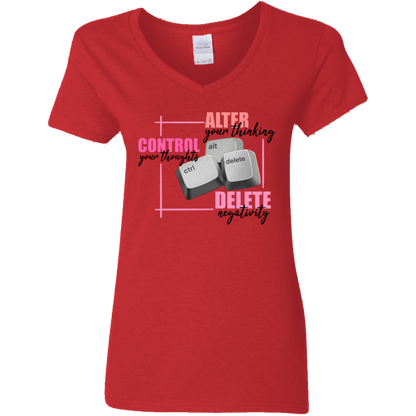 Control Alt Delete Ladies' 5.3 oz. V-Neck T-Shirt