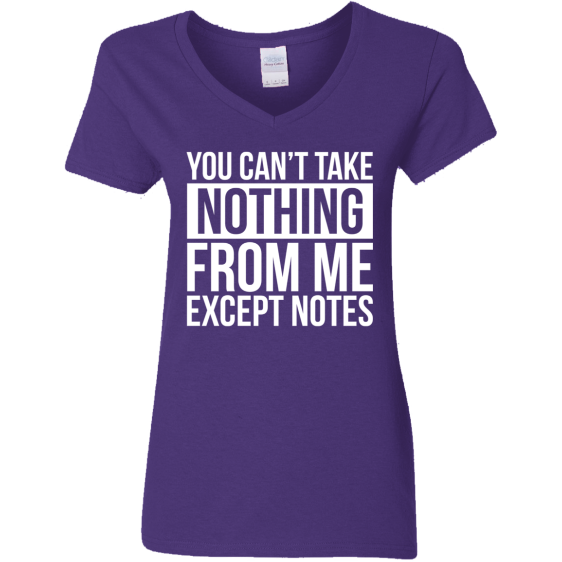 You Can't Take Noting From Me Except Notes Ladies' 5.3 oz. V-Neck T-Shirt