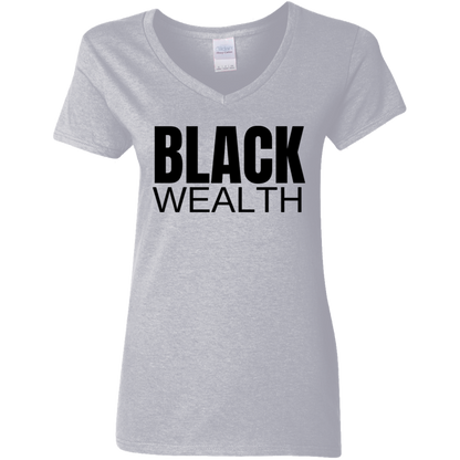 Black Wealth V-Neck Tee