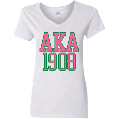 AKA 1908 Ladies' V-Neck Graphic Tee