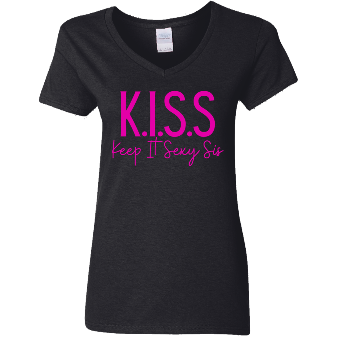 KISS (Keep It Sexy Sis) Ladies' V-Neck Tee