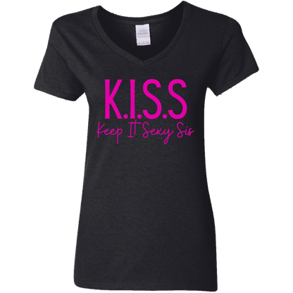 KISS (Keep It Sexy Sis) Ladies' V-Neck Tee