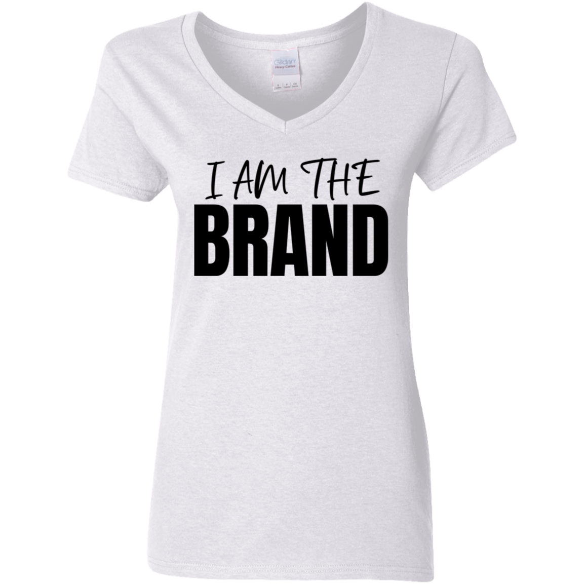 I Am The Brand  Ladies' 5.3 oz. V-Neck T-Shirt