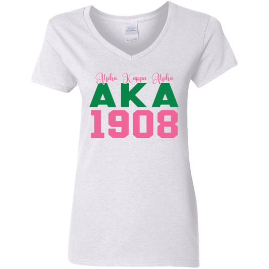 AKA 1908 Ladies' 5.3 oz. V-Neck T-Shirt