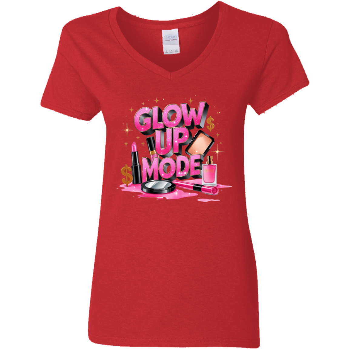 Glow Up Mode Women's V-Neck T-Shirt