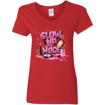 Glow Up Mode Women's V-Neck T-Shirt