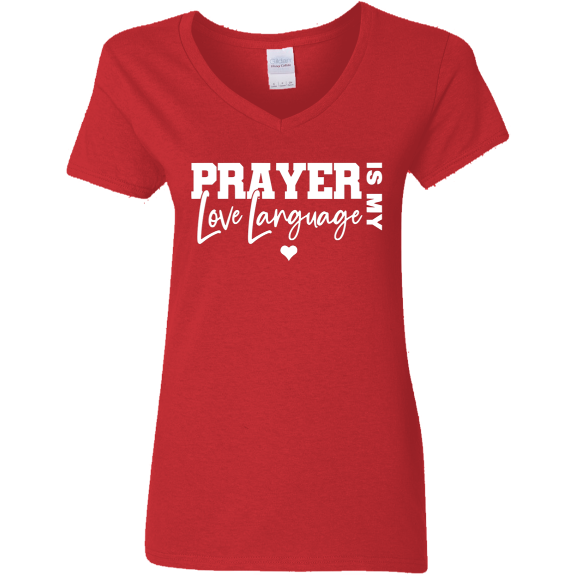 Prayer Is My Love Language Ladies' V-Neck Graphic Tee