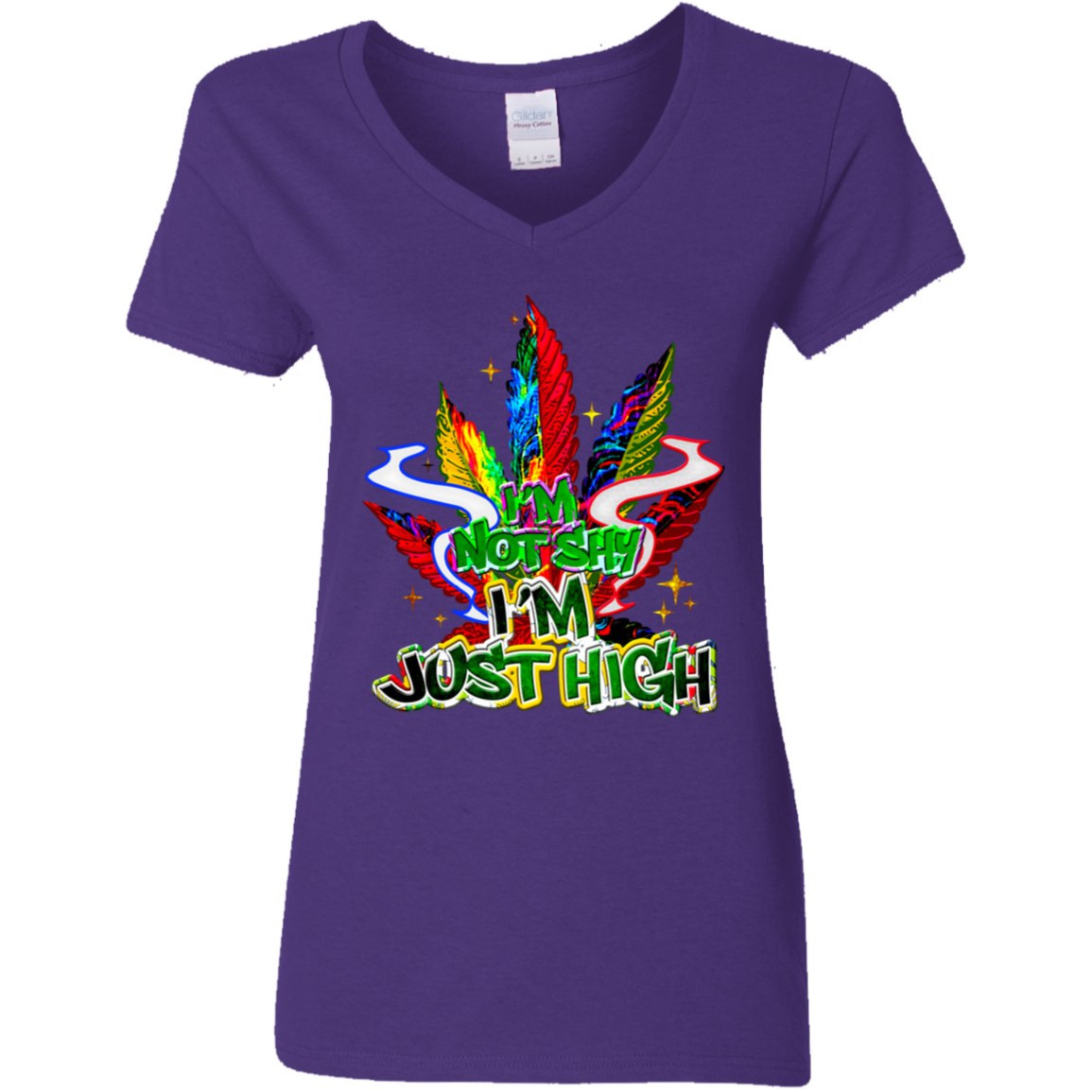 I'm Not Shy Ladies' 5.3 oz. V-Neck T-Shirt