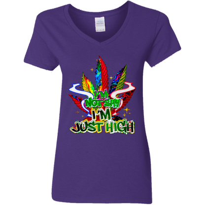 I'm Not Shy Ladies' 5.3 oz. V-Neck T-Shirt