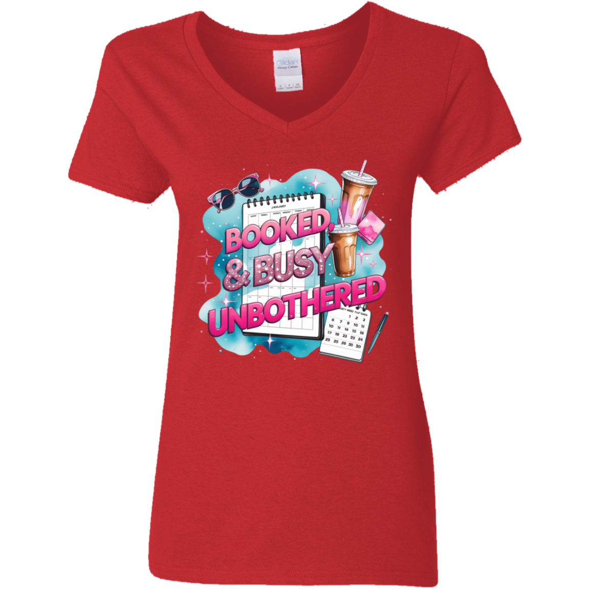Booked & Busy Unbothered Women's V-Neck T-Shirt