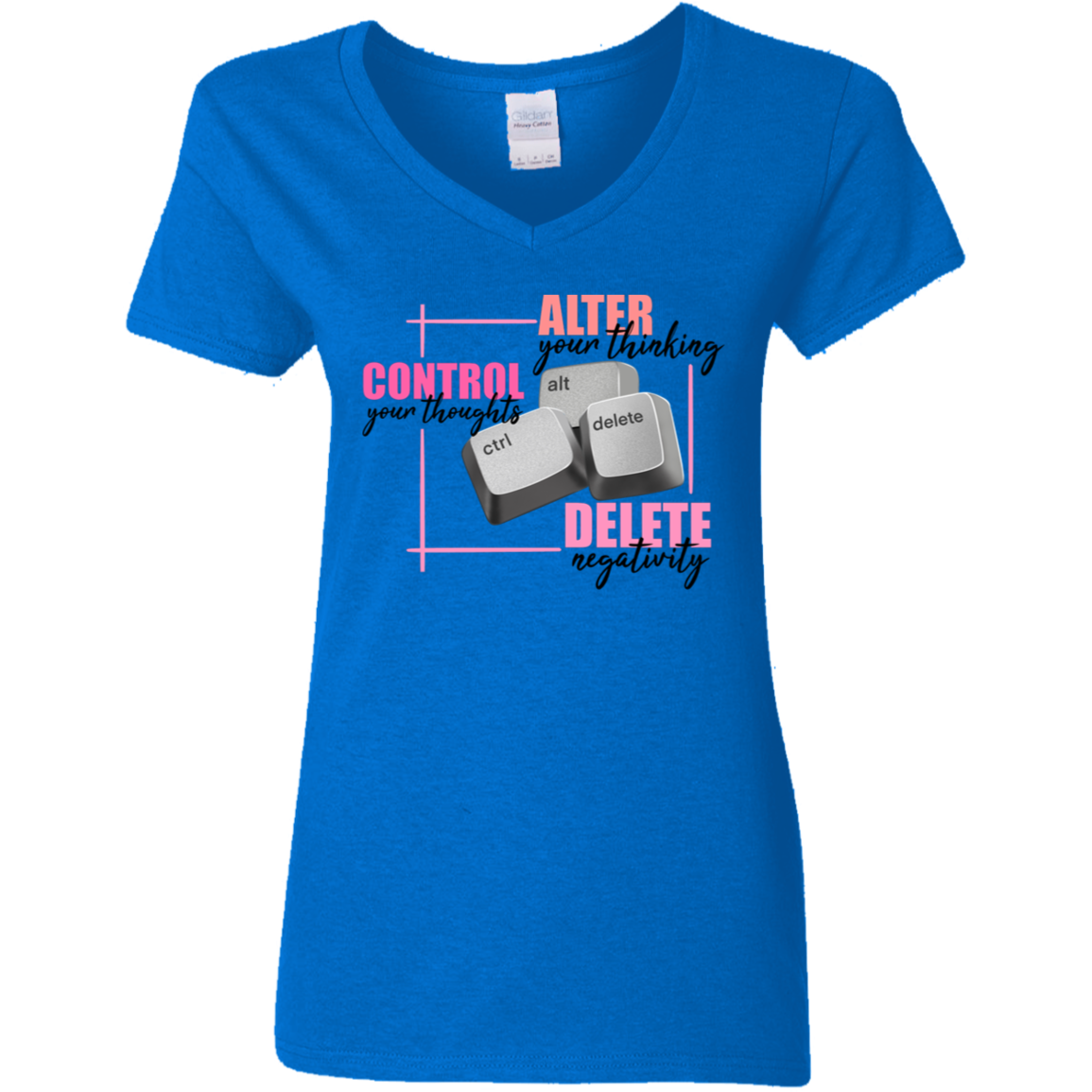 Control Alt Delete Ladies' 5.3 oz. V-Neck T-Shirt