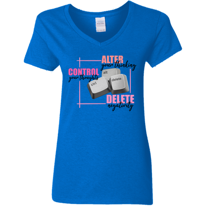 Control Alt Delete Ladies' 5.3 oz. V-Neck T-Shirt