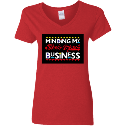 Minding My Black Owned Business V-Neck Tee