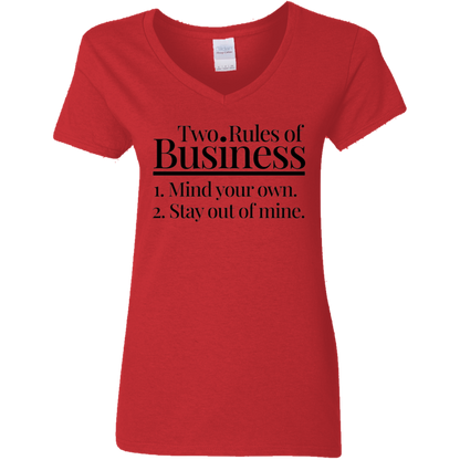 Two Rules of Business Women's V-Neck T-Shirt