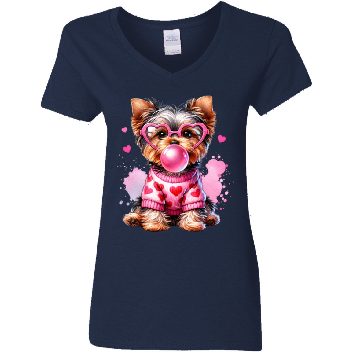 Yorkie Love | Women's V-Neck Tee