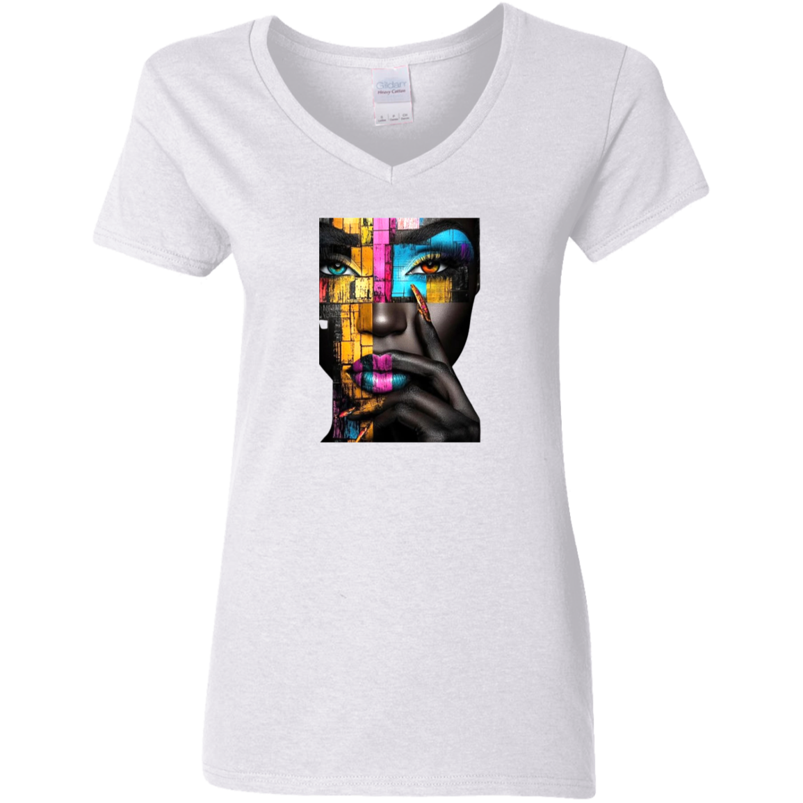 YOU ARE A MASTERPIECE BOLD,VIBRANT AND UNAPOLOGETICALLY UNIQUE Ladies' 5.3 oz. V-Neck T-Shirt