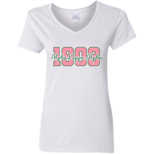 1908 Alpha Kappa Alpha Ladies' 5.3 oz. V-Neck T-Shirt