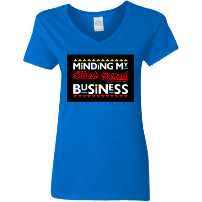 Minding My Black Owned Business V-Neck Tee