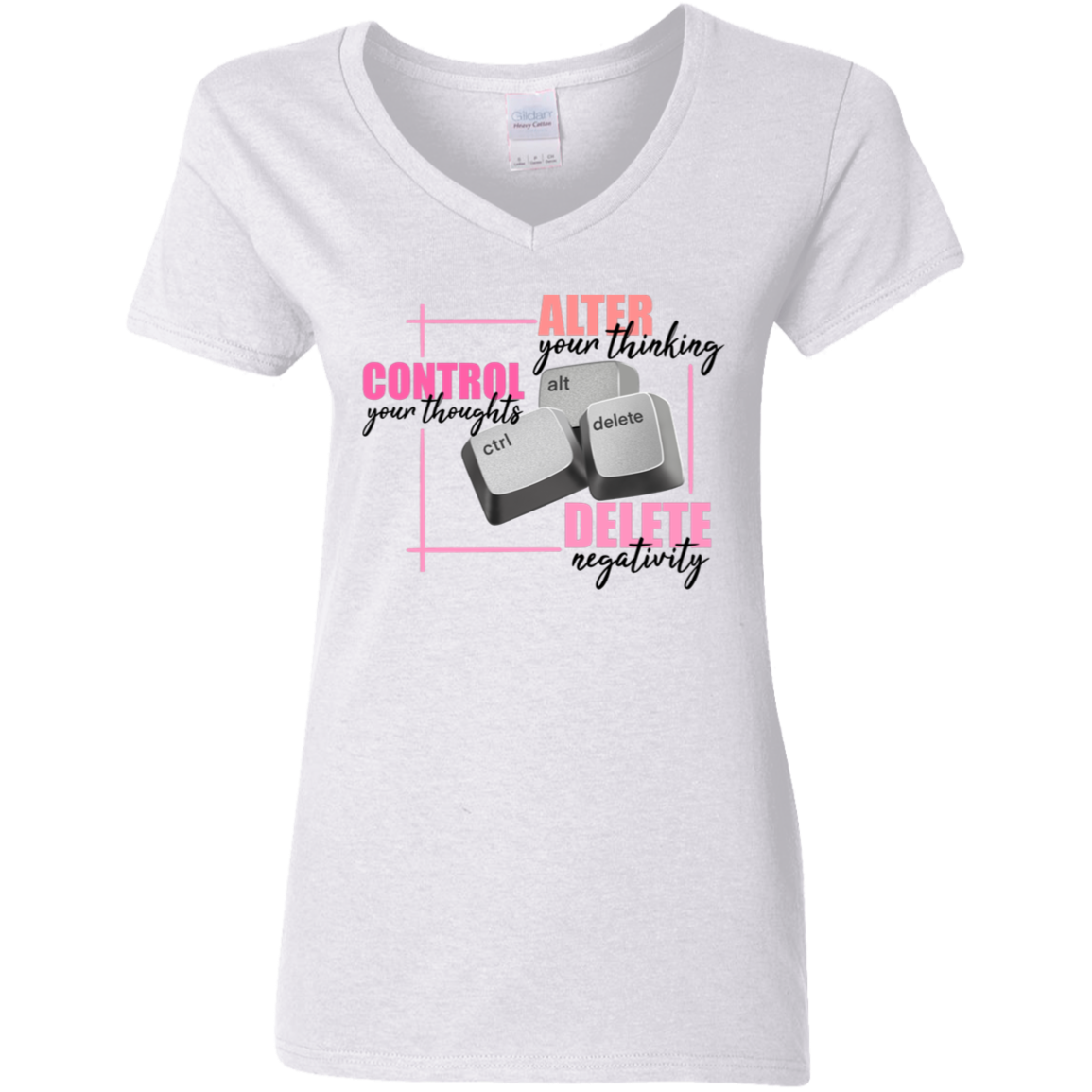 Control Alt Delete Ladies' 5.3 oz. V-Neck T-Shirt