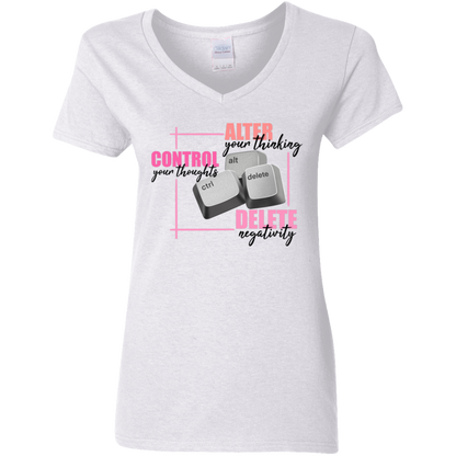 Control Alt Delete Ladies' 5.3 oz. V-Neck T-Shirt
