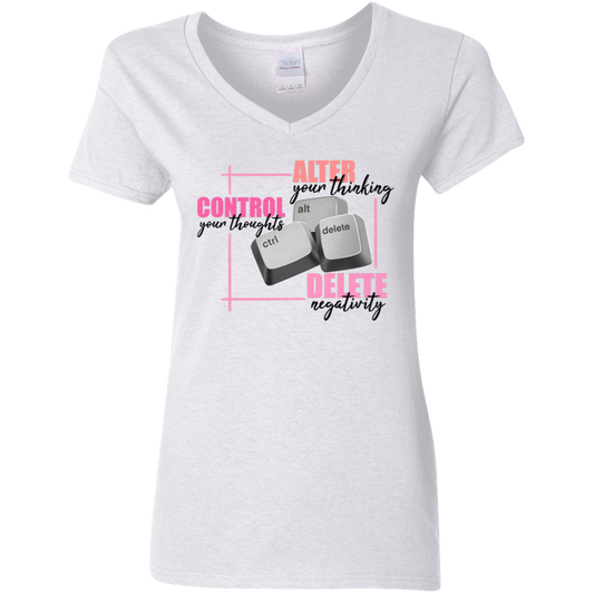 Control Alt Delete Ladies' 5.3 oz. V-Neck T-Shirt