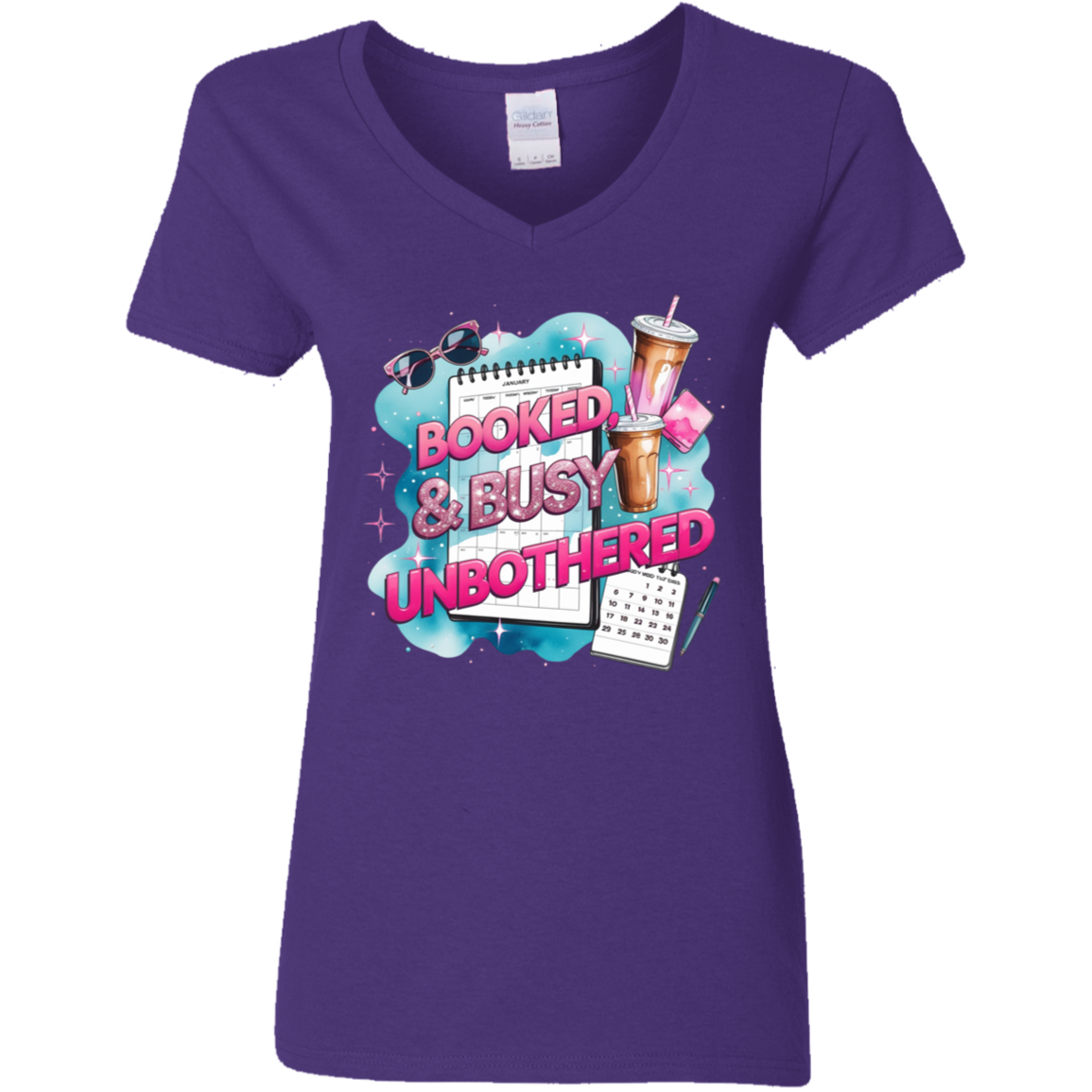 Booked & Busy Unbothered Women's V-Neck T-Shirt