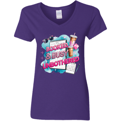 Booked & Busy Unbothered Women's V-Neck T-Shirt