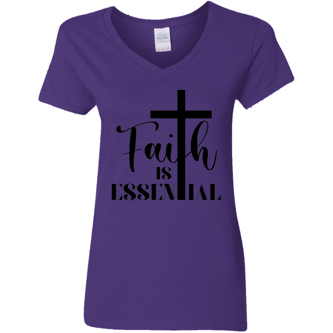 Faith is Essential Ladies' V-Neck Graphic Tee