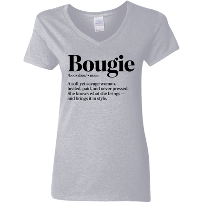 Boujie  Ladies' 5.3 oz. V-Neck T-Shirt