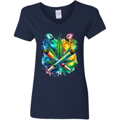 Colorful Bud Ladies' 5.3 oz. V-Neck T-Shirt