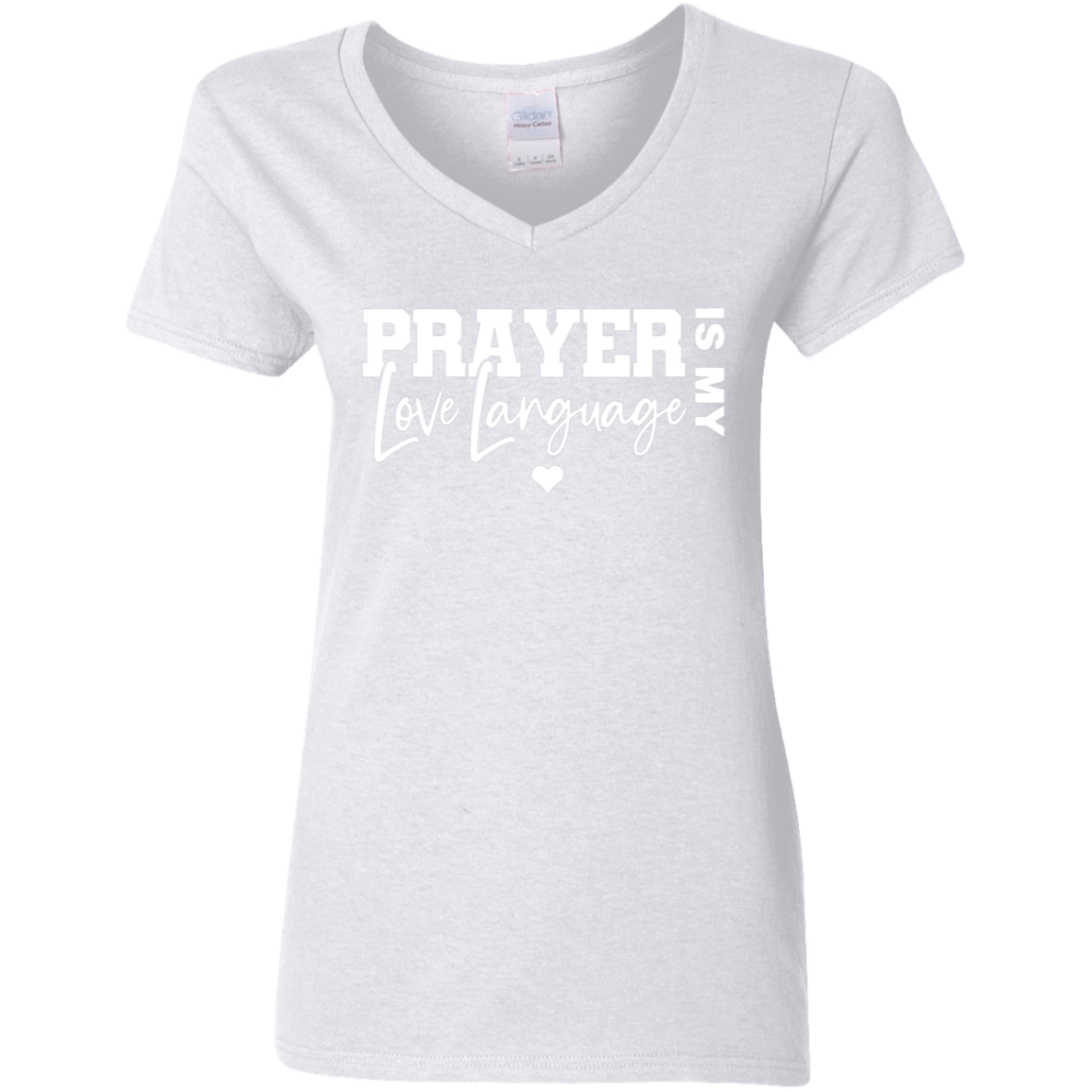 Prayer Is My Love Language  Ladies' 5.3 oz. V-Neck T-Shirt