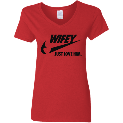 Wifey Just Love Him V-Neck Tee