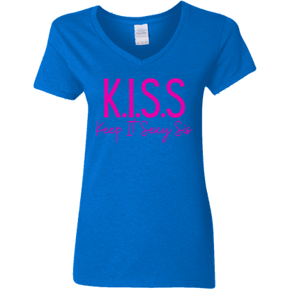 KISS (Keep It Sexy Sis) Ladies' V-Neck Tee
