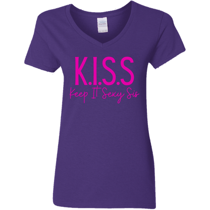 KISS (Keep It Sexy Sis) Ladies' V-Neck Tee