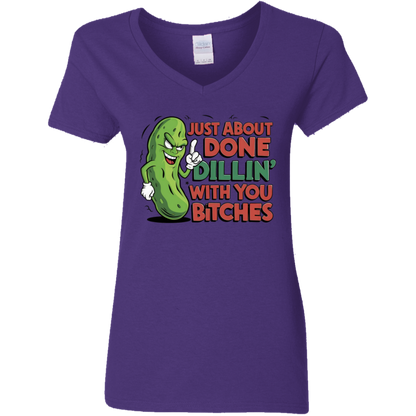 Just About Done Dealin' With You B$tches | Women's V-Neck Tee