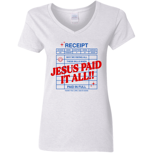 Jesus Paid It All V-Neck T-Shirt