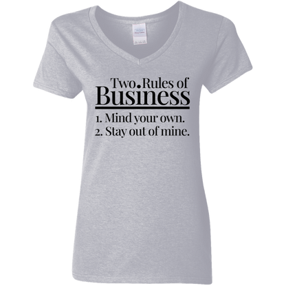 Two Rules of Business Women's V-Neck T-Shirt