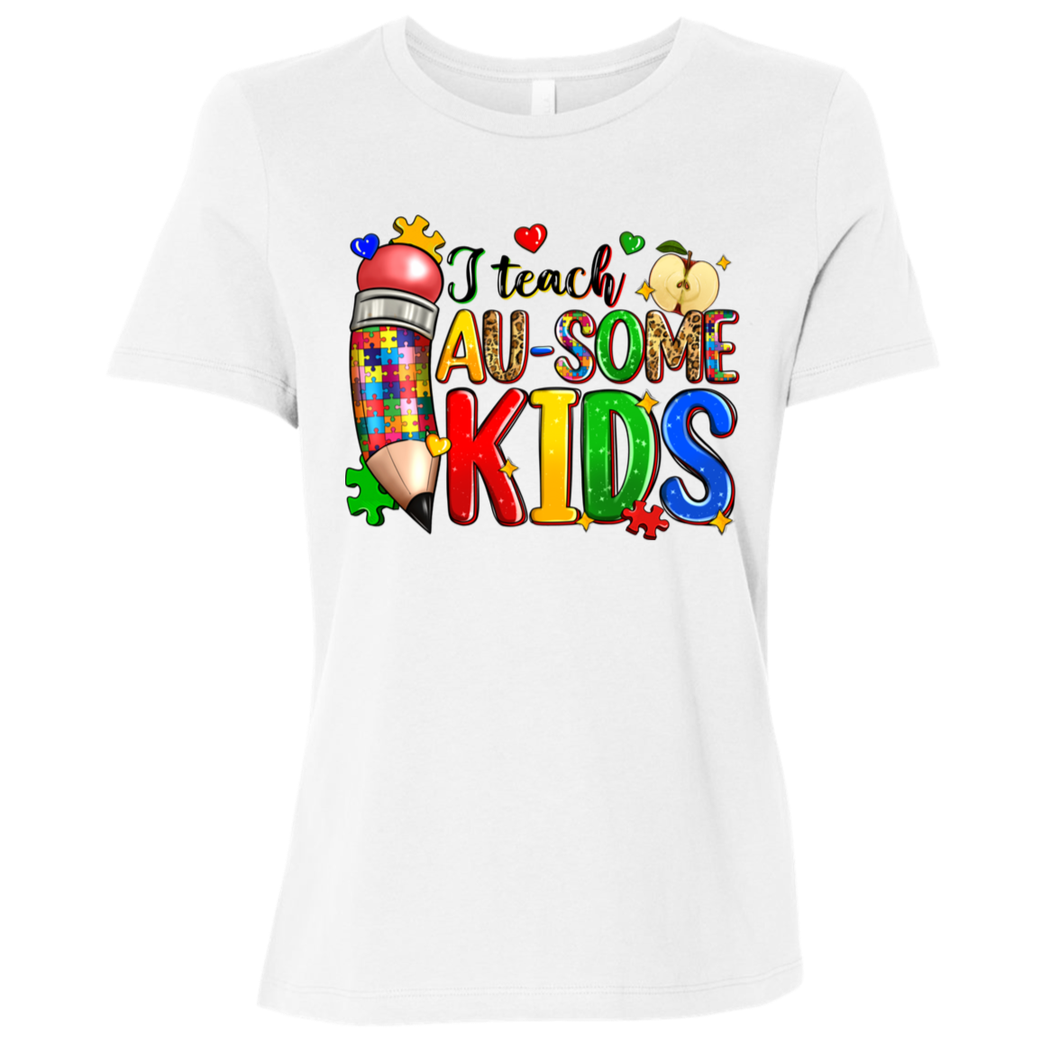 I Teach Ausome Kids Ladies Relaxed Jersey Short-Sleeve T-Shirt