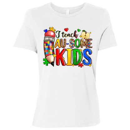 I Teach Ausome Kids Ladies Relaxed Jersey Short-Sleeve T-Shirt