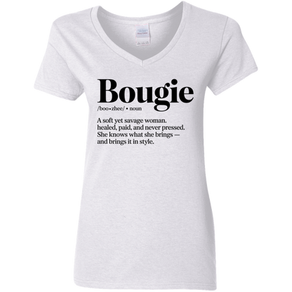 Boujie  Ladies' 5.3 oz. V-Neck T-Shirt