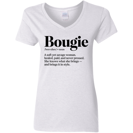 Boujie  Ladies' 5.3 oz. V-Neck T-Shirt