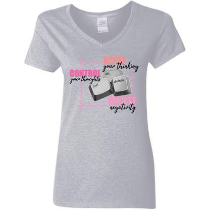 Control Alt Delete Ladies' 5.3 oz. V-Neck T-Shirt