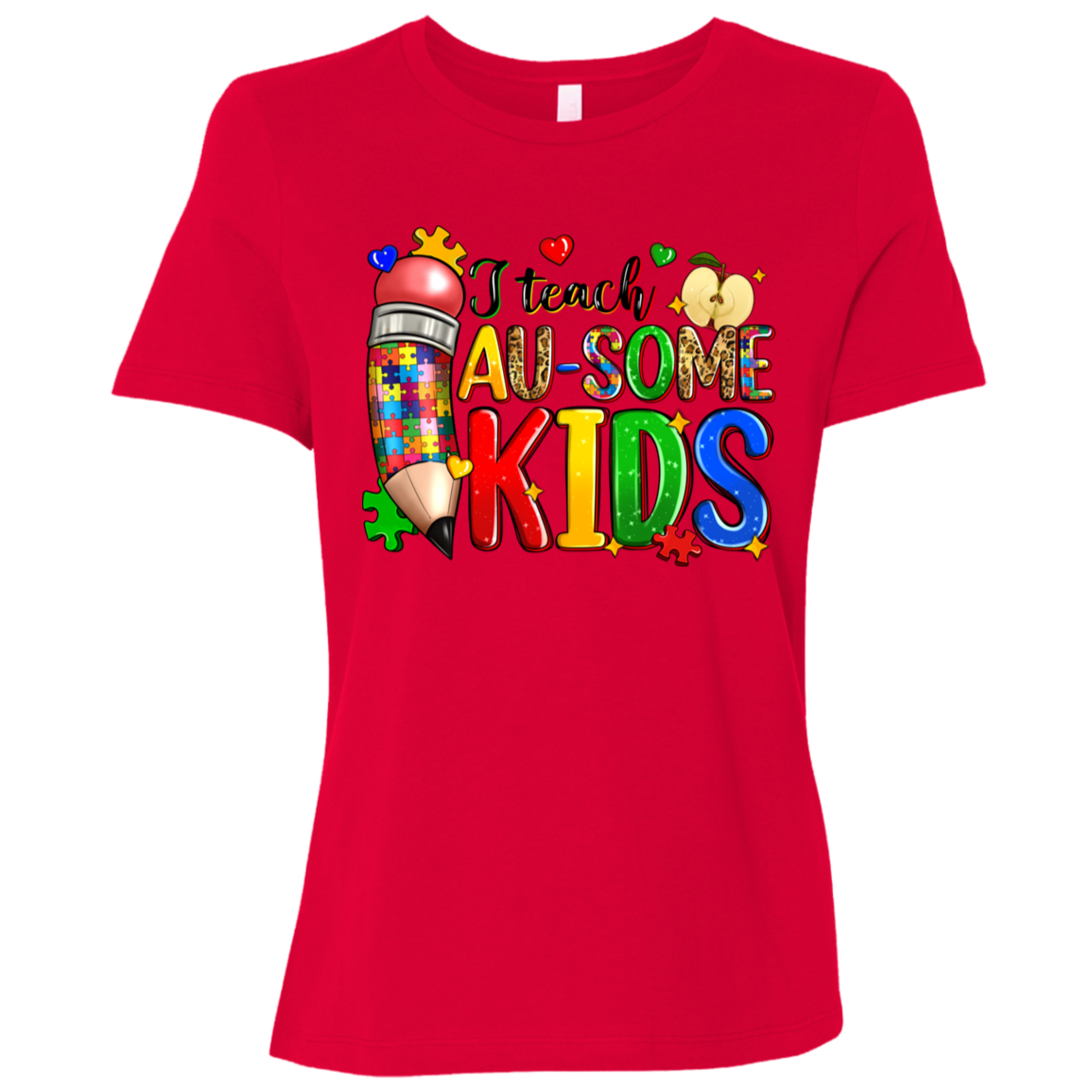 I Teach Ausome Kids Ladies Relaxed Jersey Short-Sleeve T-Shirt