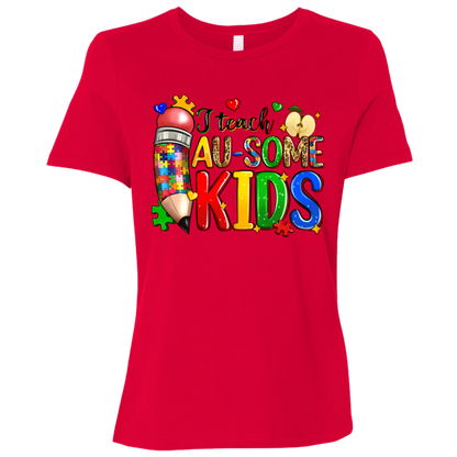 I Teach Ausome Kids Ladies Relaxed Jersey Short-Sleeve T-Shirt