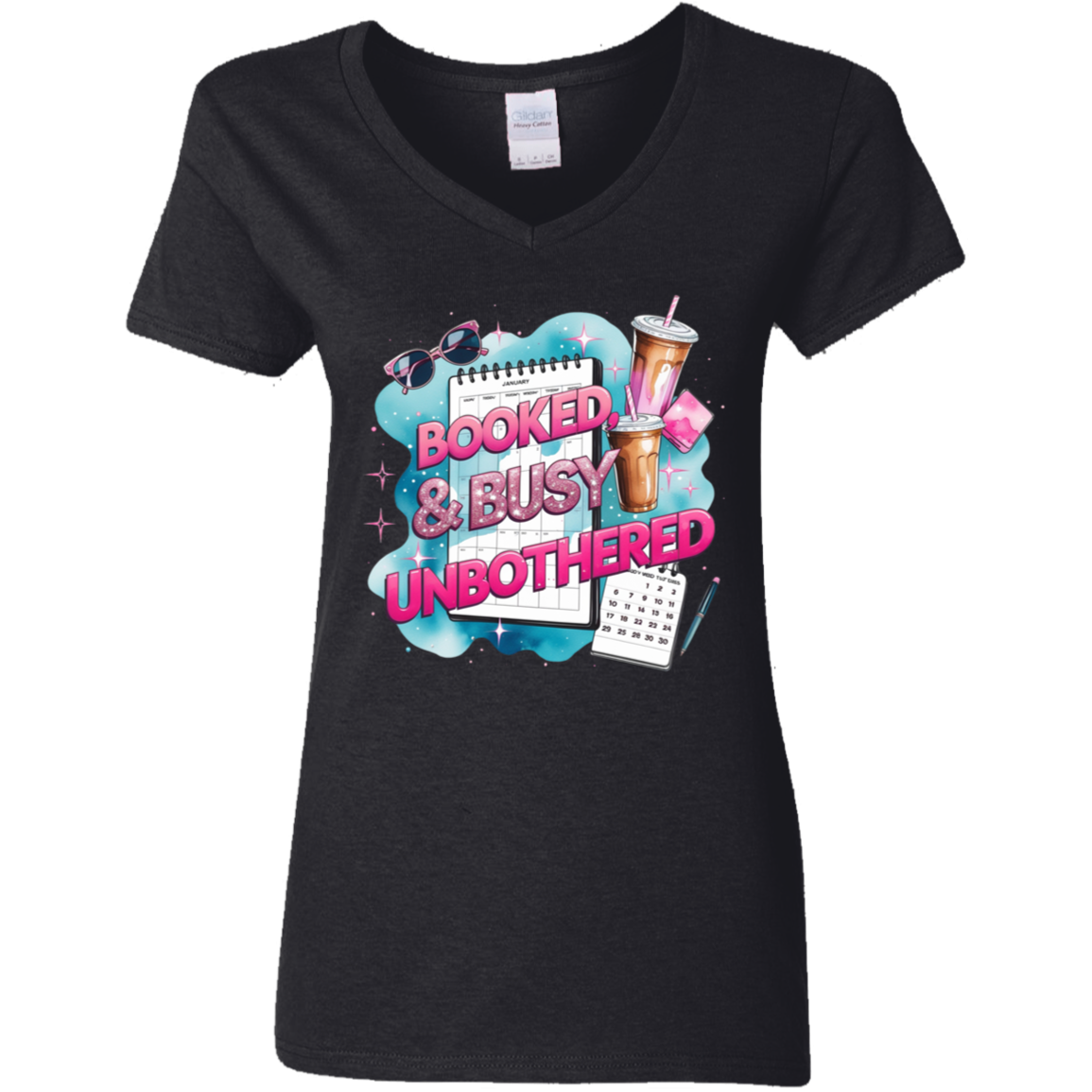 Booked & Busy Unbothered Women's V-Neck T-Shirt