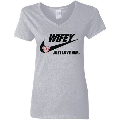 Wifey Just Love Him V-Neck Tee