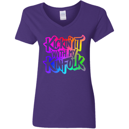 Kickin It With My Kinfolk | Women's V-Neck Tee