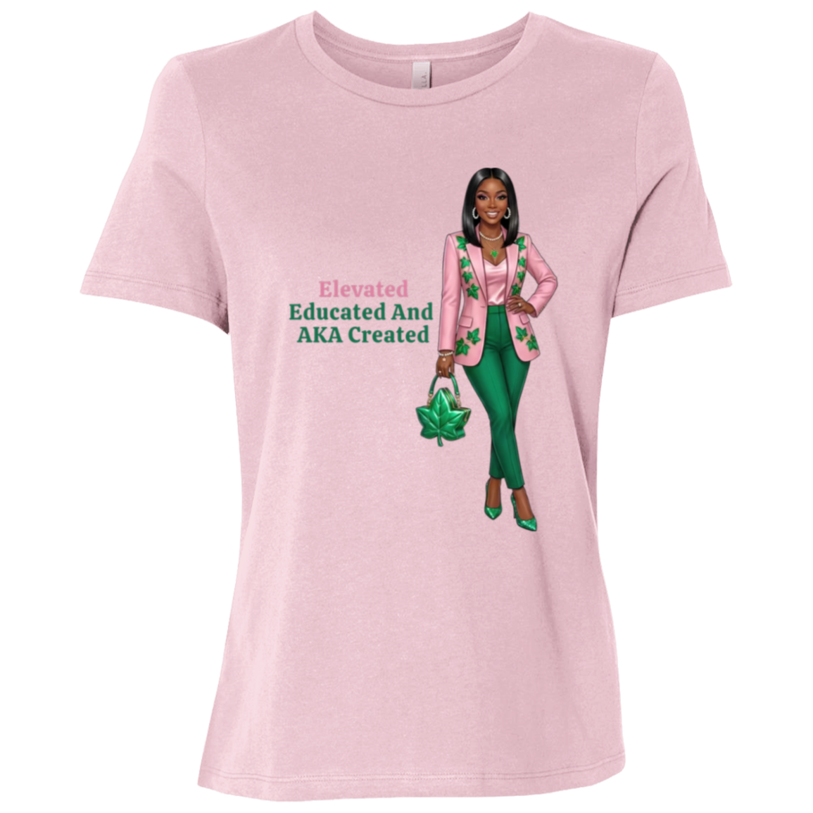 Elevated Educated and AKA Created Ladies Relaxed Jersey Short-Sleeve T-Shirt