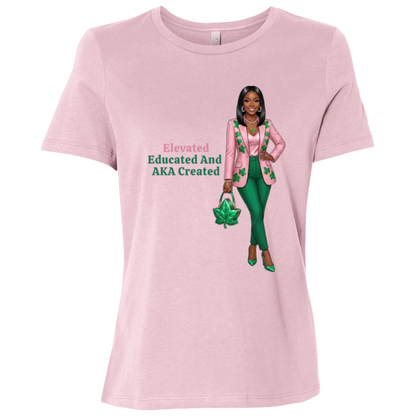 Elevated Educated and AKA Created Ladies Relaxed Jersey Short-Sleeve T-Shirt