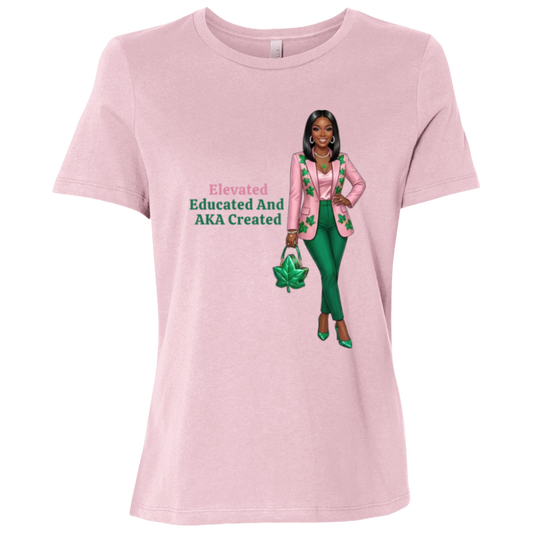 Elevated Educated and AKA Created Ladies Relaxed Jersey Short-Sleeve T-Shirt